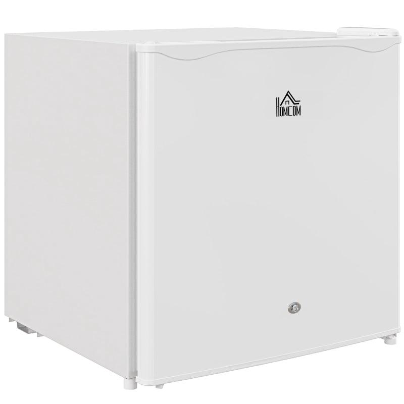 46L Lockable Countertop Fridge - Cream White Mini Refrigerator for Home, Office, and Dorm - Compact & Stylish Design