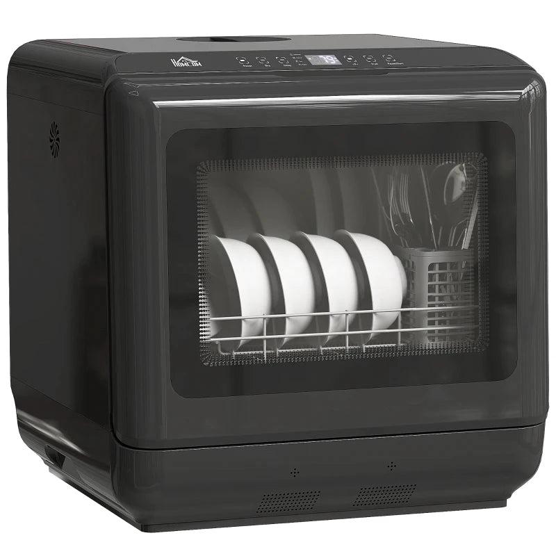6L Five-Mode Compact Tabletop Dishwasher - Black | Energy Efficient, Space-Saving Design for Small Kitchens
