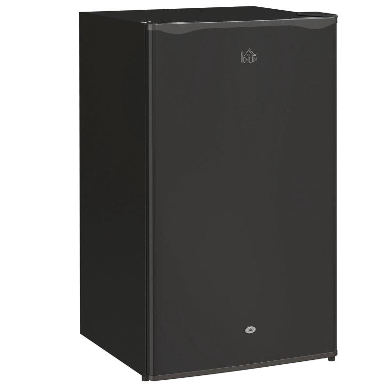 91L Freestanding Under-Counter Fridge with Lock - Stylish Black Mini Refrigerator for Home, Office, or Bar Use
