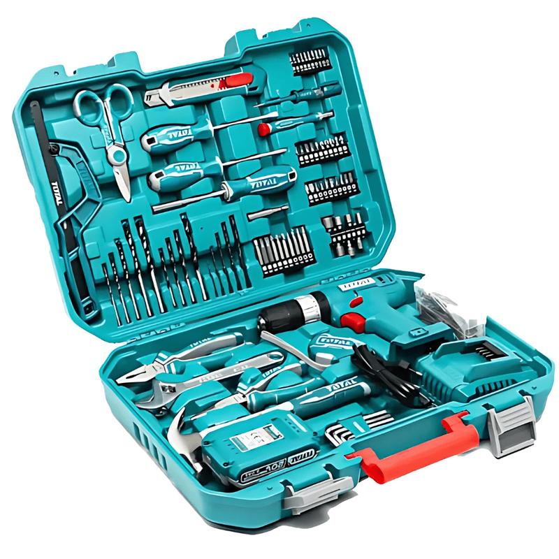 Total 165 Pieces Tool  Set With 20V Cordless Impact Drill - THKTHP11652