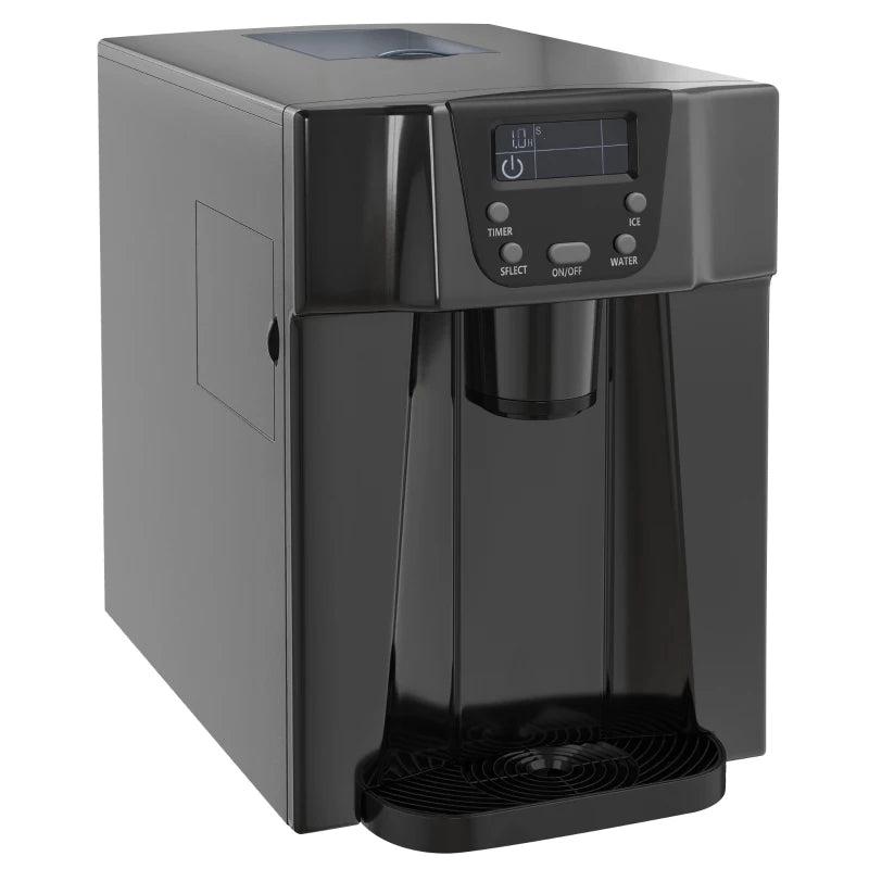 3L Ice Maker & Water Dispenser - 12kg Daily, 9 Ice Cubes in 6-10 Mins, Compact Black Ice Machine