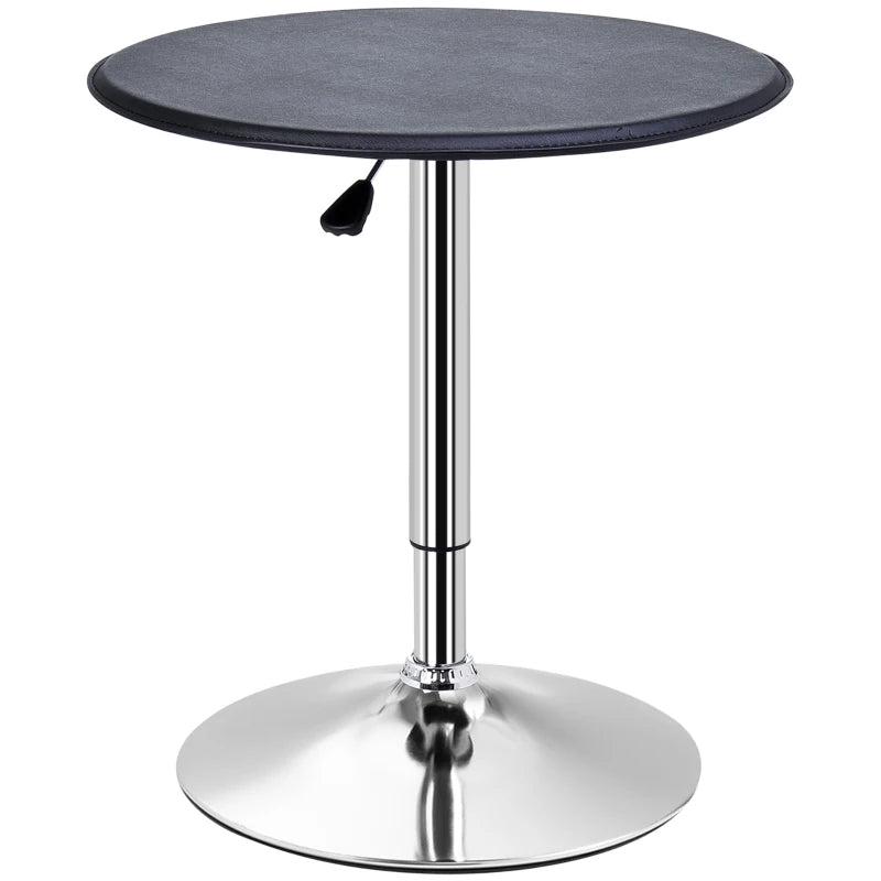 Adjustable Height Round Bar Table - 360 Swivel Counter Pub Table for Kitchen & Cafe - Black Finish