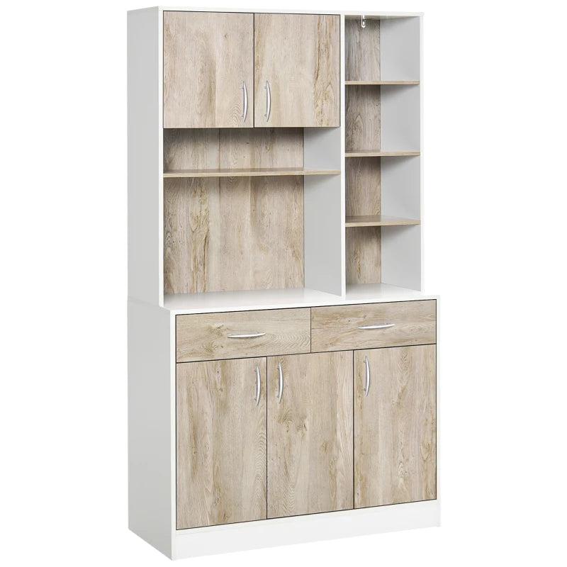 Stylish Kitchen Cupboard Sideboard Storage Cabinet with Countertop, Adjustable Shelves & Drawers for Dining & Living Room