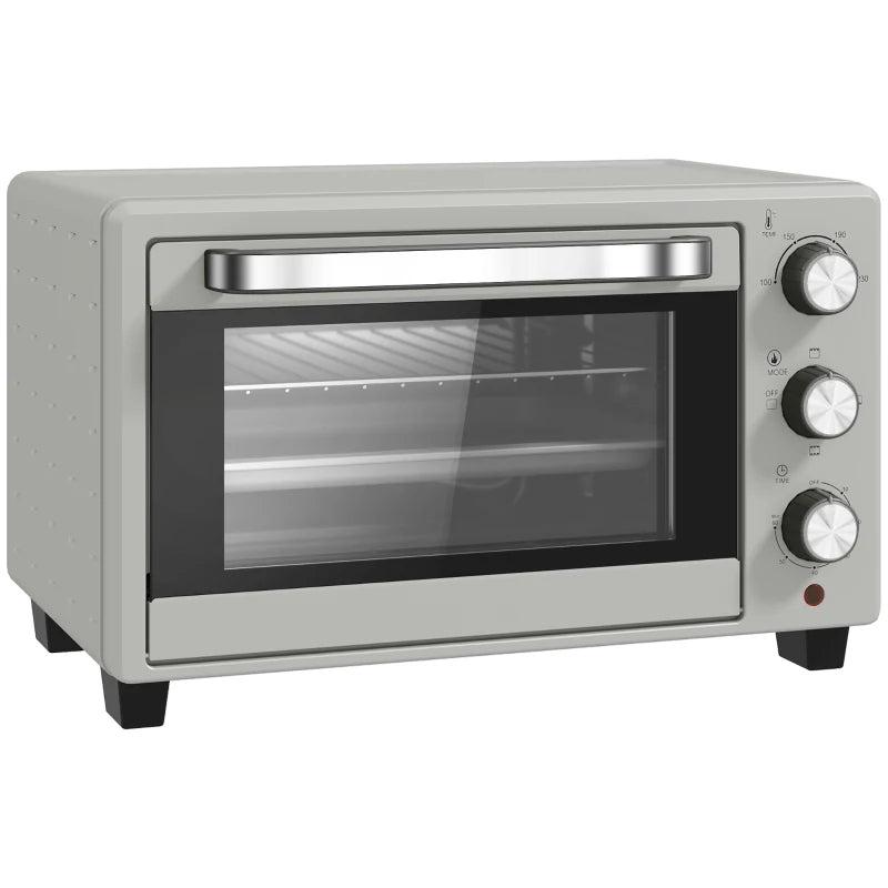 21L Mini Countertop Oven - Adjustable Temperature 100C-230C, Sleek Silver Design, Perfect for Baking & Cooking