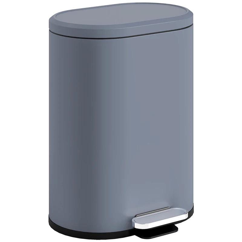 30L Slim Kitchen Bin with 90 Stay-Open Lid, Soft-Close Pedal, Removable Inner Bucket, Fingerprint-Resistant Grey for Home Office