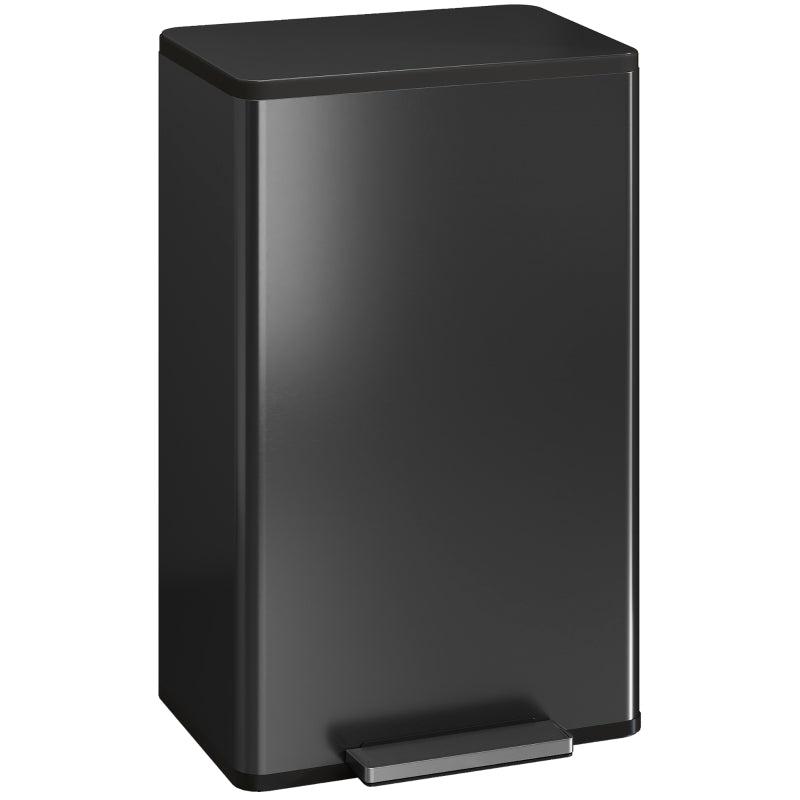 45L Pedal Kitchen Bin with Soft-Close Lid, Stay-Open Feature, Removable Inner Bucket & Odor Control - Ideal for Home & Office