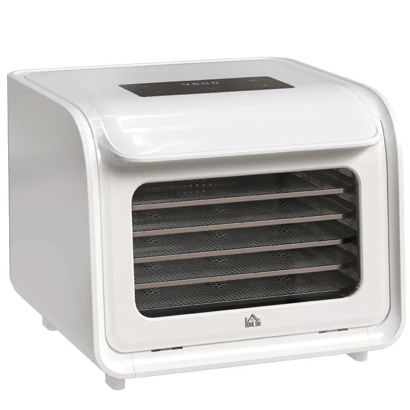 Premium 35-70C Six-Tray Food Dehydrator - White | Perfect for Healthy Snacks, Jerky, Fruits & Vegetables
