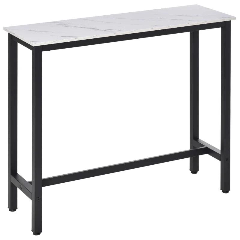 Rectangular Wood Effect Coffee Table - Small Space Dining & Breakfast Table, Industrial Style, White & Black Finish