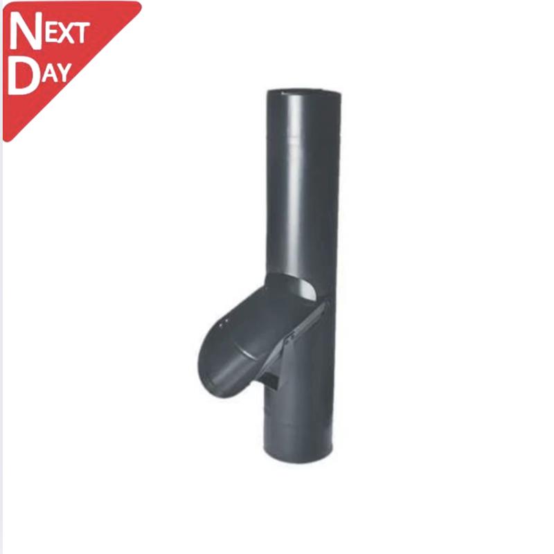 100mm Anthracite Grey Coated Galvanised Steel Downpipe Diverter