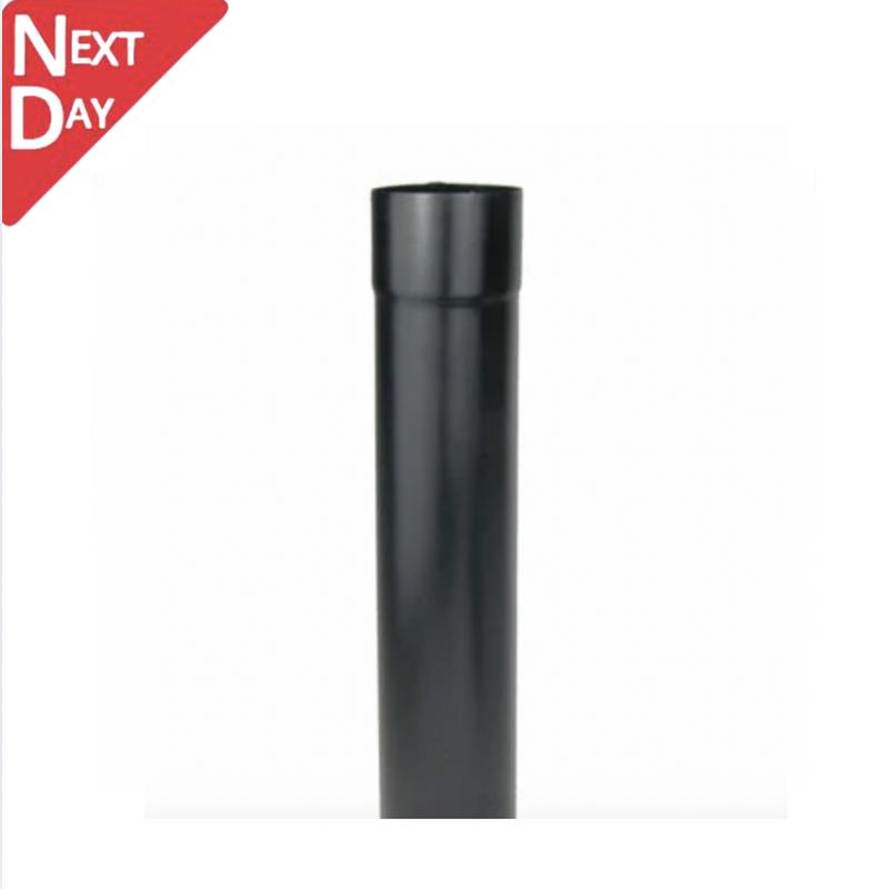 100mm Black Coated Galvanised Steel Downpipe 3m Length