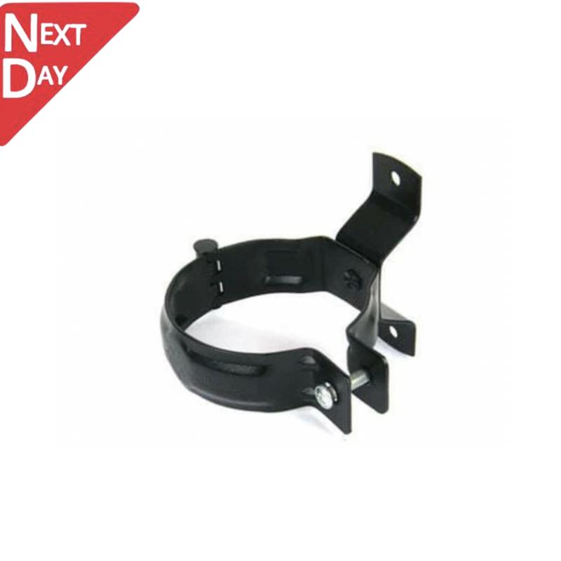 100mm Black Coated Galvanised Steel Downpipe Bracket