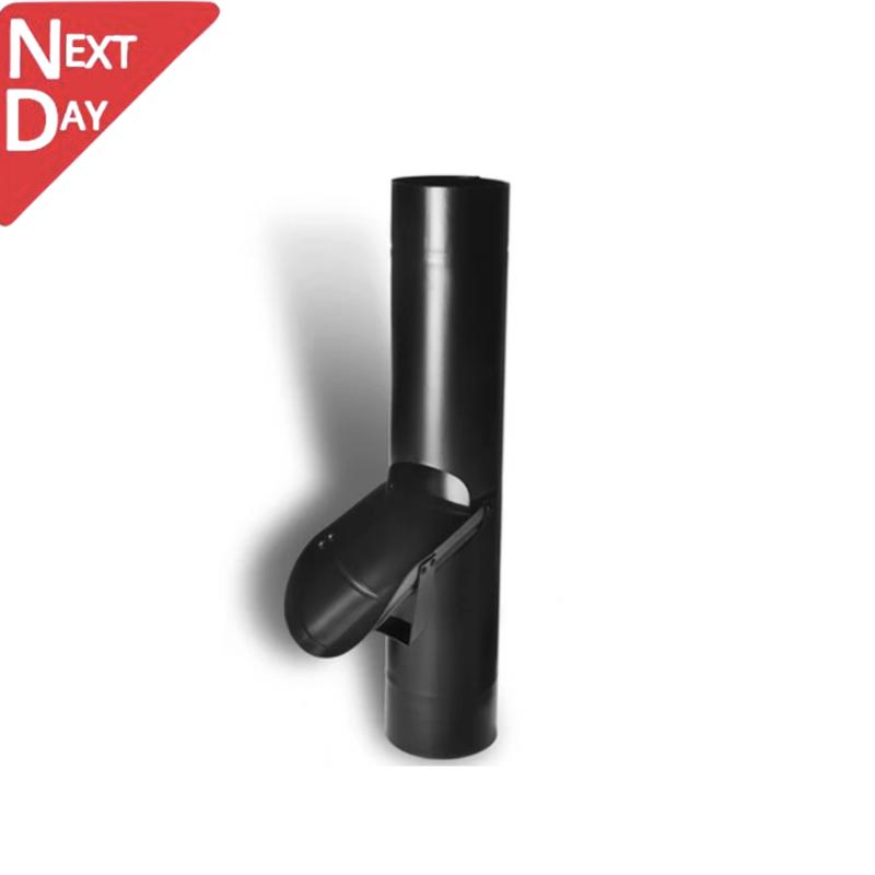 100mm Black Coated Galvanised Steel Downpipe Diverter