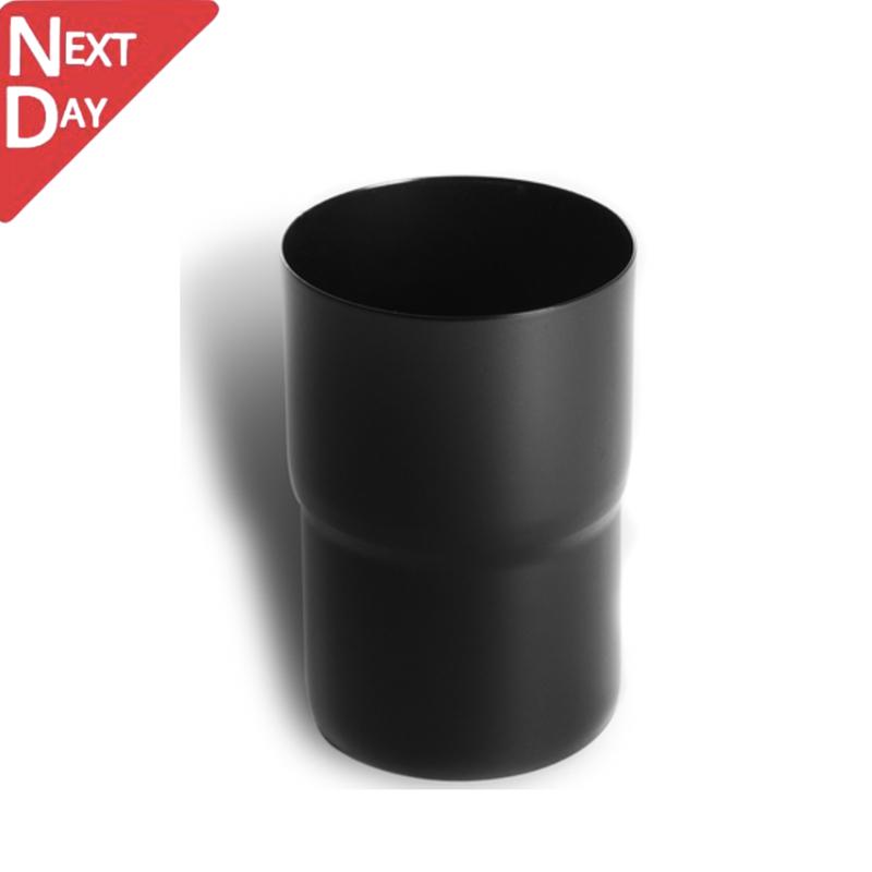 100mm Black Coated Galvanised Steel Downpipe Loose Connector
