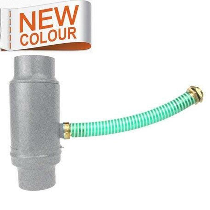 100mm RAL 9007 'Grey Aluminium' Galvanised Steell Rainwater Collector