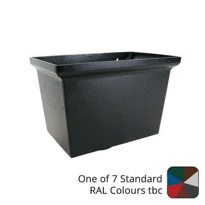 300mm Large Rectangular Cast Aluminium Rectangular Hopper Head - 76mm (3") Outlet - One of 7 Standard RAL Colours TBC