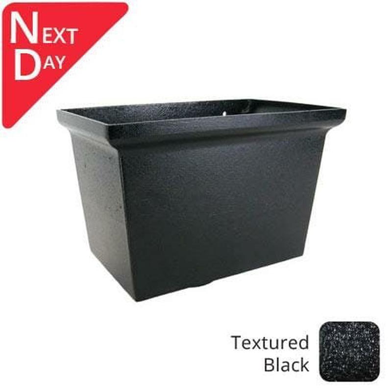 300w x 194d x 194h Large Rectangular Cast Aluminium Rectangular Hopper Head - 76mm (3") Outlet - Textured Black