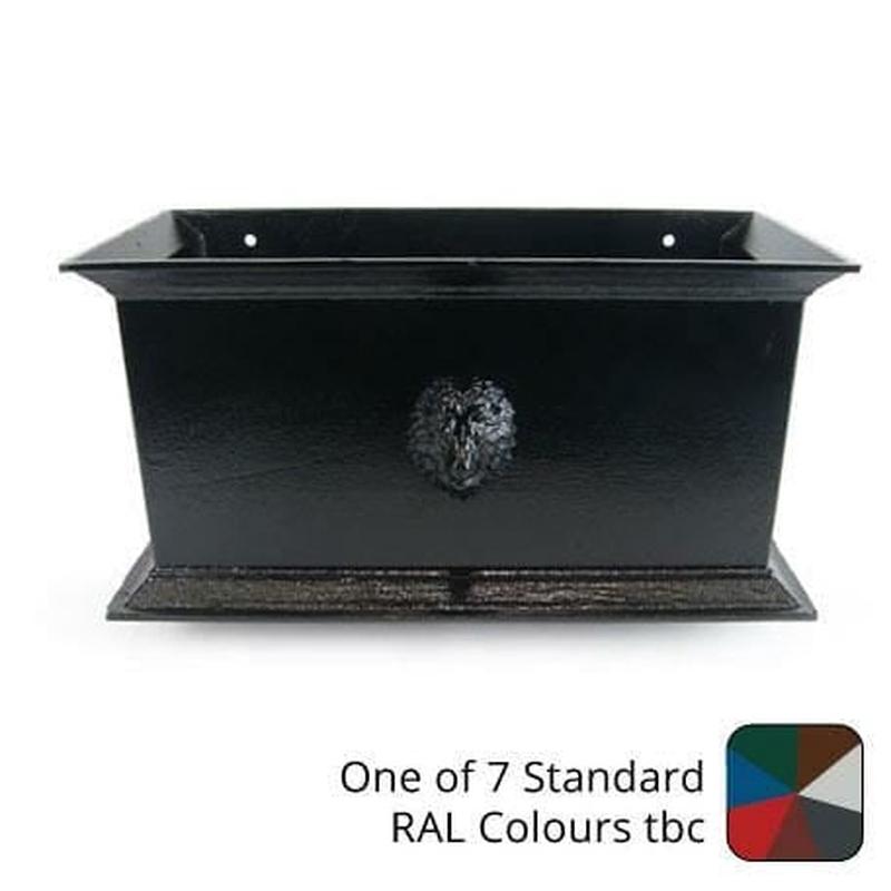 400mm Cast Aluminium Ornamental Hopper Head (with Lion Head motif) - 63mm (2.5") Outlet - One of 7 Standard Colours TBC