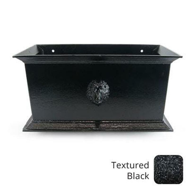 400mm Cast Aluminium Ornamental Hopper Head (with Lion Head motif) - 63mm (2.5") Outlet - Textured Black