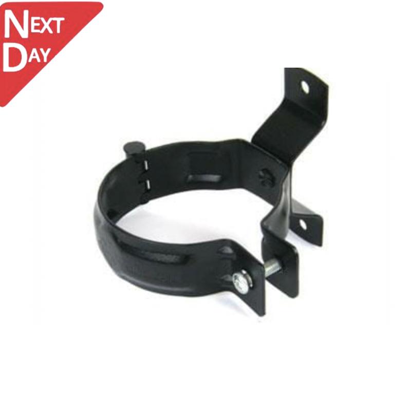 80mm Black Coated Galvanised Steel Downpipe Bracket