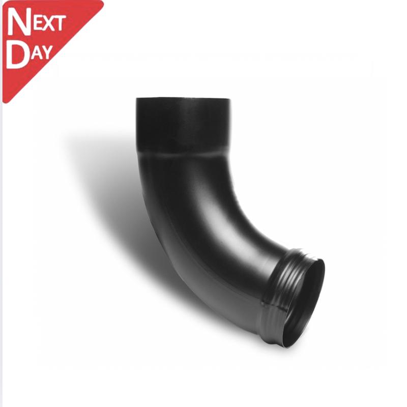 80mm Black Coated Galvanised Steel Downpipe Shoe