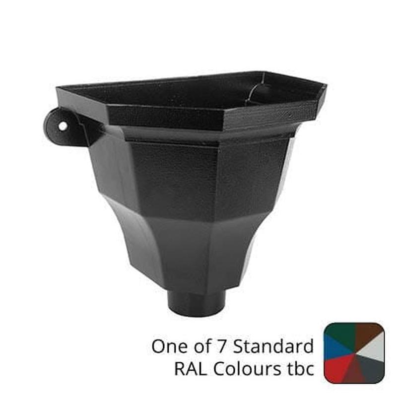 Alumasc 300w x 230h x 210d Cast Aluminium Fluted Flat Back Hopper 76mm Outlet One of 7 Standard RAL Colours TBC