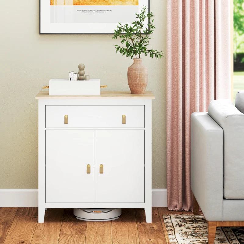 Rustic Farmhouse Style White Sideboard - Elegant Storage Cabinet for Living Room, Dining Room, or Entryway