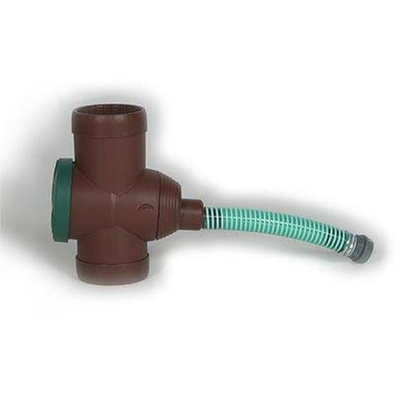 Universal Rainwater Diverter Kit with integral filter in Brown Plasic to fit 80 and 100mm Steel Downpipe