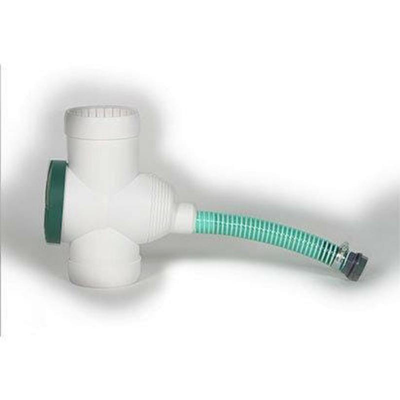 Universal Rainwater Diverter Kit with integral filter in White Plasic to fit 80 and 100mm Galvanised Steel Downpipe
