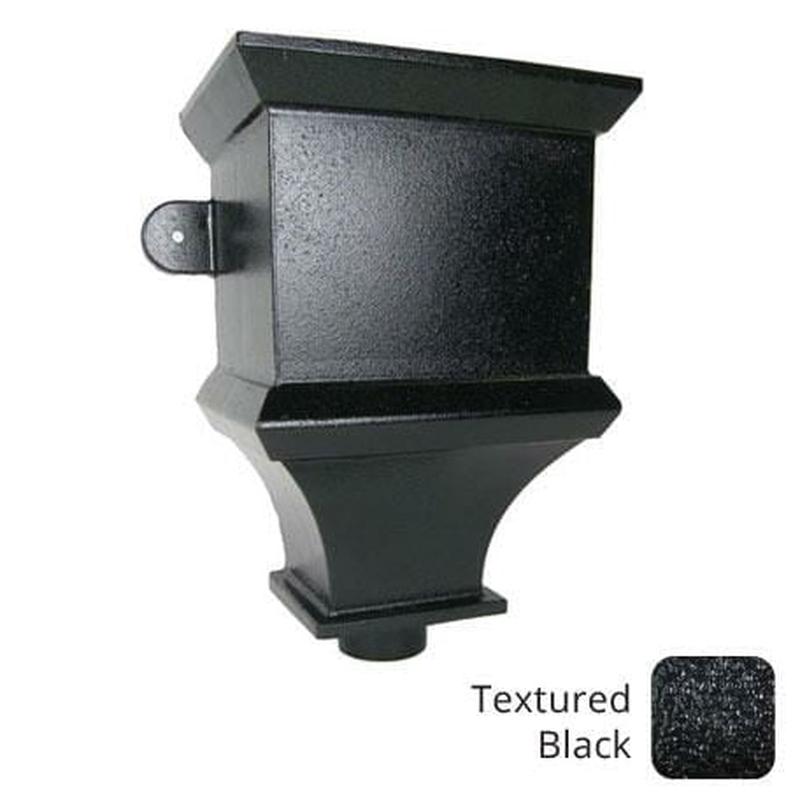 Victrix Ornate Cast Aluminium Rectangular Hopper Head - 100mm (4") Outlet - Textured Black