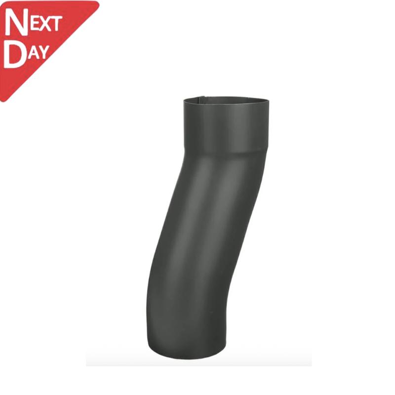 80mm Anthracite Grey Galvanised Steel Downpipe 60mm Projection Fixed Offset