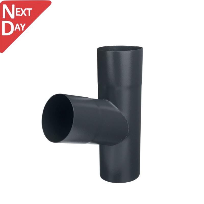 80mm Anthracite Grey Galvanised Steel Downpipe 70 Degree  Branch