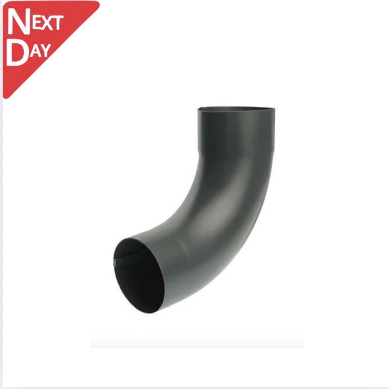 80mm Anthracite Grey Galvanised Steel Downpipe 90 Degree Bend
