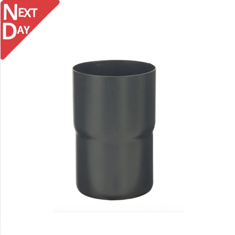 80mm Anthracite Grey Galvanised Steel Downpipe Loose Connector