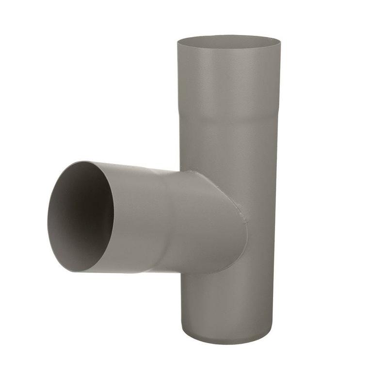 80mm Dusty Grey Galvanised Steel Downpipe 70 Degree  Branch
