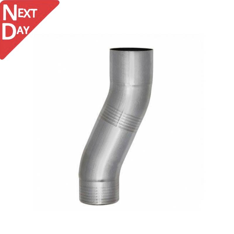 80mm Galvanised Steel Downpipe 60mm Projection Fixed Offset