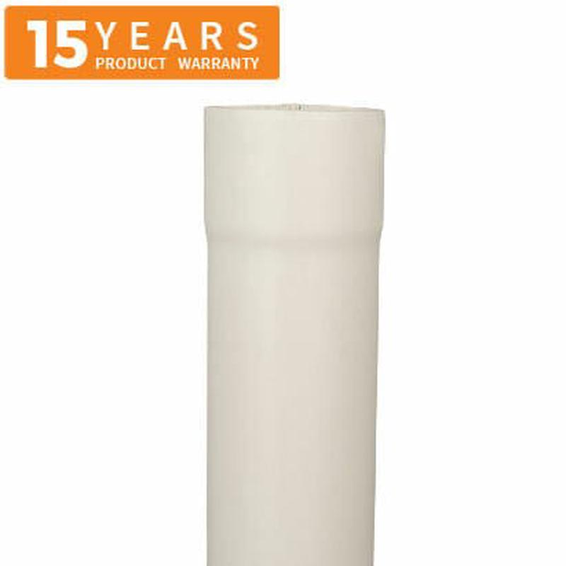 80mm Grey White Galvanised Steel Downpipe 3m Length