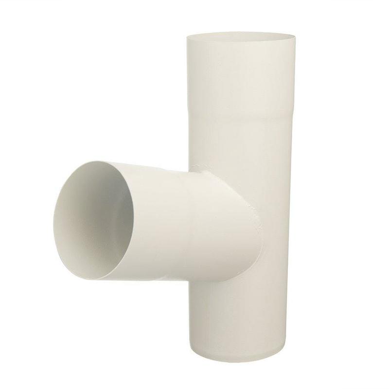 80mm Grey White Galvanised Steel Downpipe 70 degree Branch
