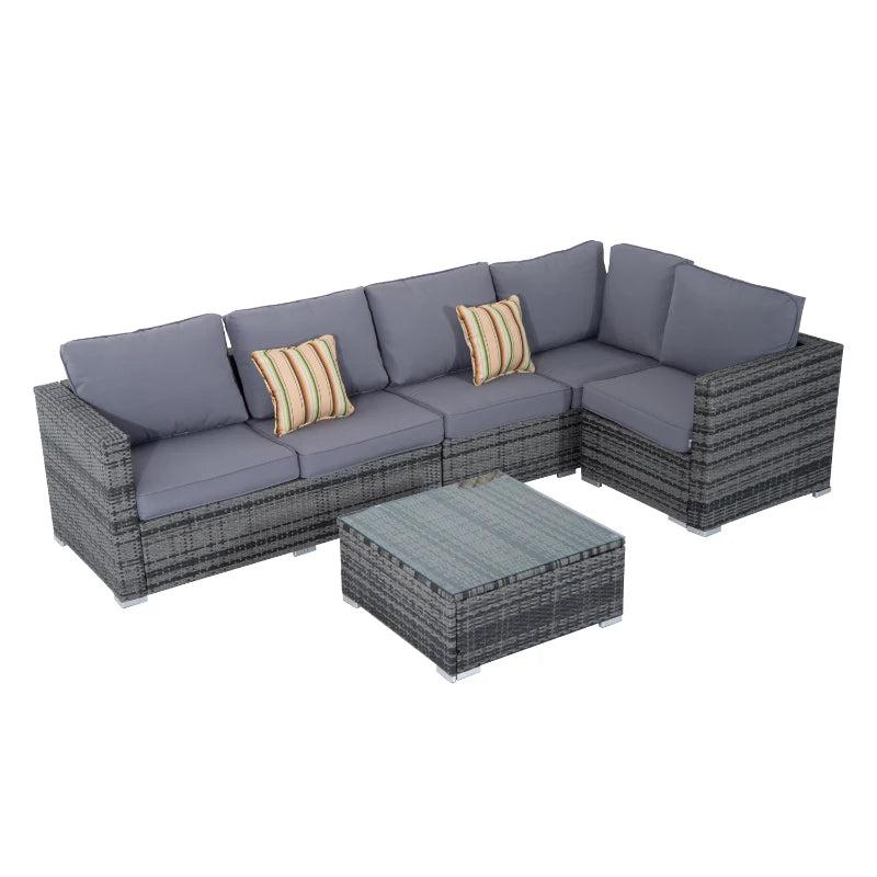 Grey 4 Piece Conservatory Dining Set With Coffee Table
