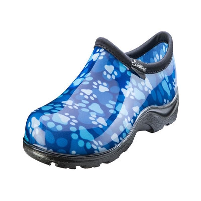 Sloggers Womens Waterproof Comfort Shoes Paw Print Blue Design