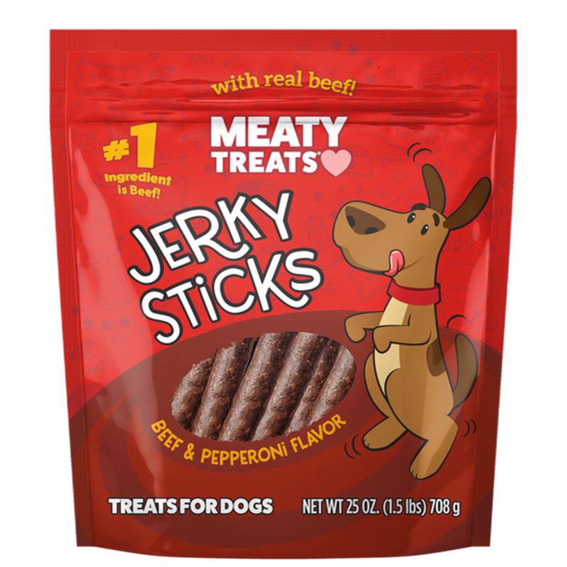 Sunshine Meaty Treats Beef & Pepperoni Flavor Jerky Sticks for Dogs