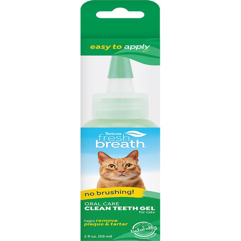 TropiClean Fresh Breath No Brushing Clean Teeth Dental & Oral Care Gel for Cats