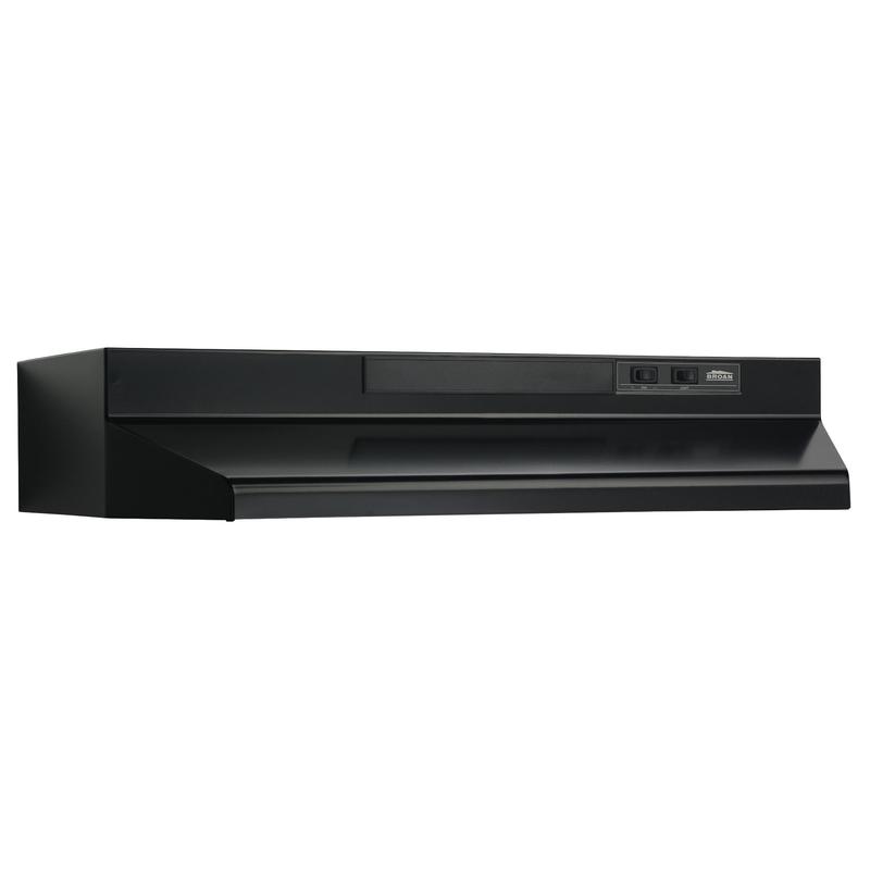 Broan 42-Inch Convertible Under-Cabinet Range Hood, 230 Max Blower CFM, Black