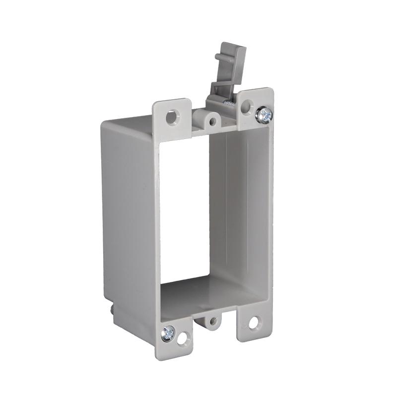 CANTEX 1-Gang 10 cu. in. EZ BOX Low Voltage Old Work Residential Electrical Switch and Outlet Box with EZ Mount Clamps Gray