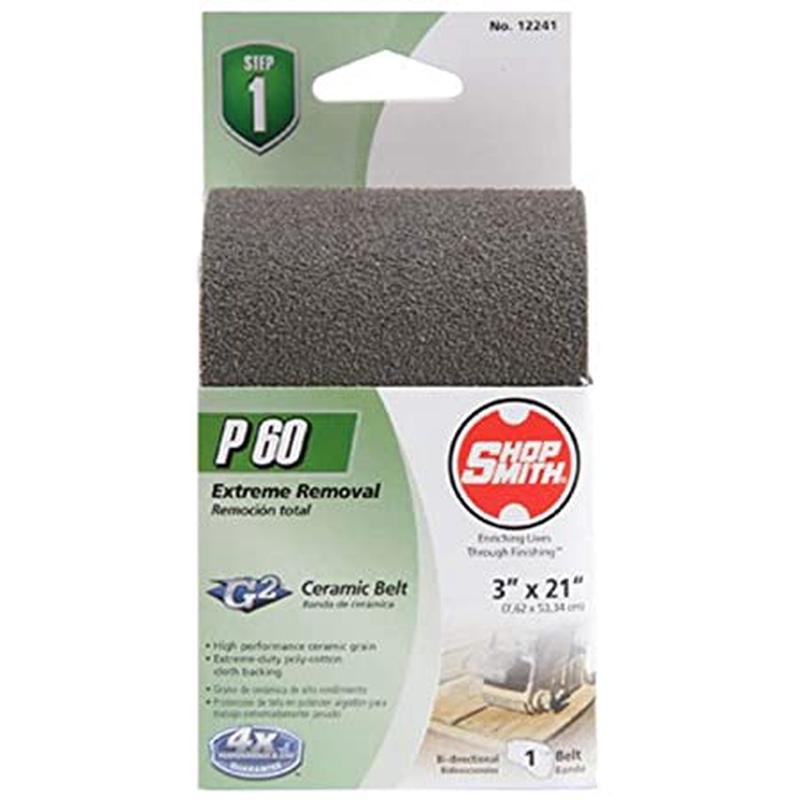 Shopsmith 3" x 21" Ceramic Abrasive Sanding Belts 60 Grit