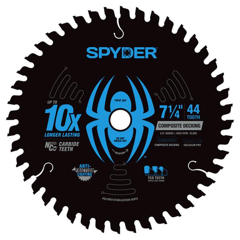 Spyder 7-1/4" 44-Tooth Saw Blade for Composite Decking