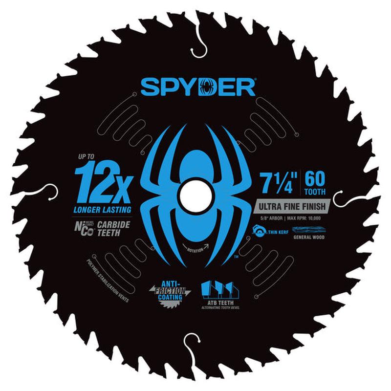 Spyder 7-1/4" 60-Tooth Ultra Fine Finish Saw Blade for Wood