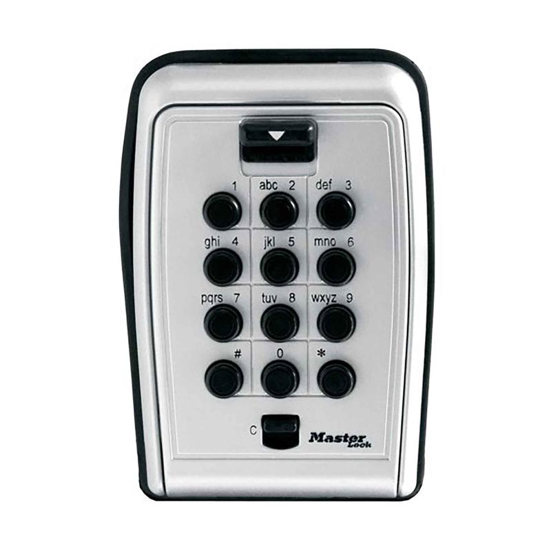 Boite murale de 3-1/8" de large avec bouton-poussoir pour remiser les cls, combinaison modifiable