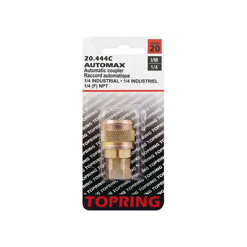 Raccord rapide de 1/4 industriel en laiton, 1/4 (F) NPT