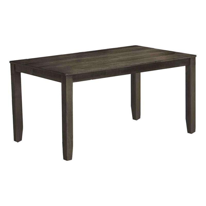 Table rectangulaire de salle  manger avec pieds en bois massif et plateau en placage gris antique, 59'' x 35,5'' x 29,5''