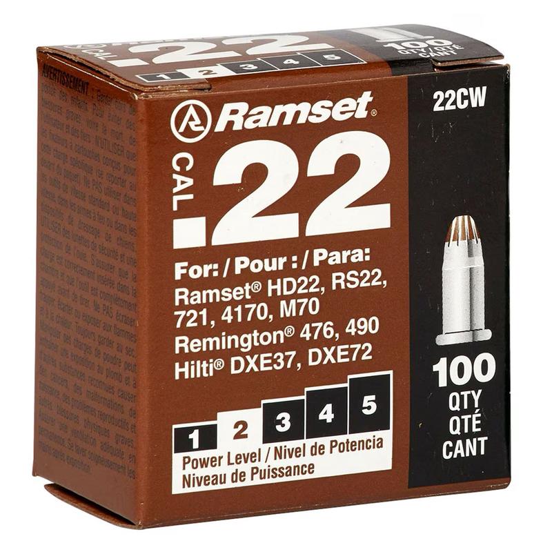 Cartouche coup simple brun calibre .22, 100 units